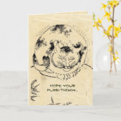 Funny Purring Cat Birthday for Cat Lover Owner  Kaart (Gele Bloem)