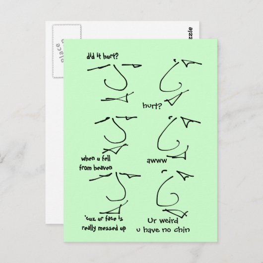 Funny put-down flirting - praat-koppen briefkaart (Voorkant / Achterkant)