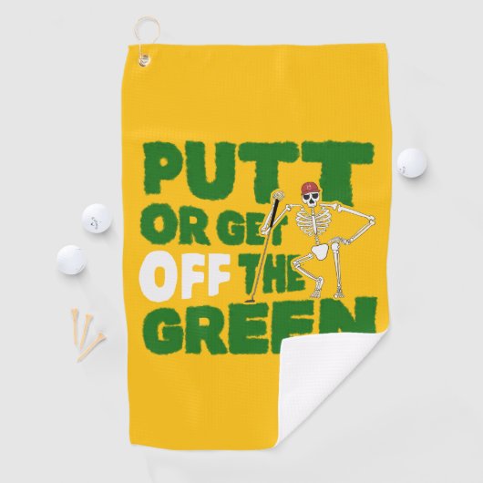 Funny Putting Trash Talk Putt Or Get Off Green Golfhanddoek (Insitu)