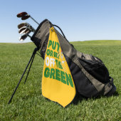 Funny Putting Trash Talk Putt Or Get Off Green Golfhanddoek (Groen)