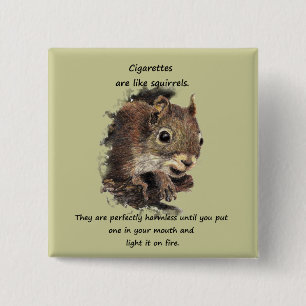 Funny Qo Smoking Motivatie Quote Vierkante Button 5,1 Cm