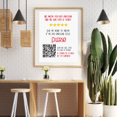 Funny QR Code Laat een Review uniek modern Poster
