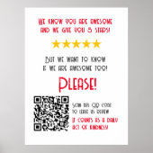 Funny QR Code Laat een Review uniek modern Poster (Voorkant)