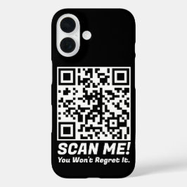 Funny QR Scan Me! Funny Regret Joke  iPhone 16 Hoesje