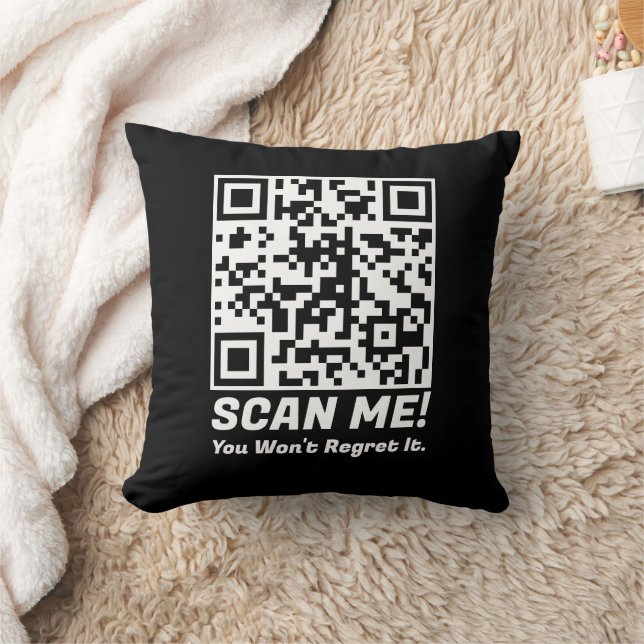 Funny QR Scan Me! Funny Regret Joke  Kussen (Deken)