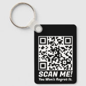 Funny QR Scan Me! Funny Regret Joke  Sleutelhanger (Voorkant)