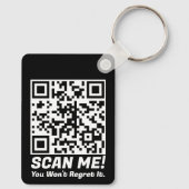 Funny QR Scan Me! Funny Regret Joke  Sleutelhanger (Achterkant)