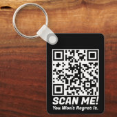 Funny QR Scan Me! Funny Regret Joke  Sleutelhanger (Voorkant)
