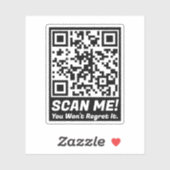 Funny QR Scan Me! Funny Regret Joke  Sticker (Vel)