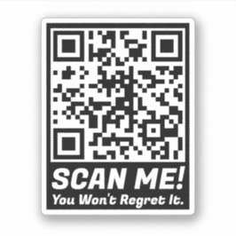 Funny QR Scan Me! Funny Regret Joke  Sticker