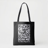 Funny QR Scan Me! Funny Regret Joke  Tote Bag (Voorkant)