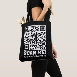 Funny QR Scan Me! Funny Regret Joke  Tote Bag