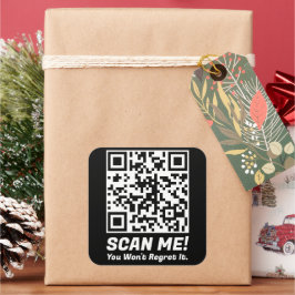 Funny QR Scan Me! Funny Regret Joke  Vierkante Sticker