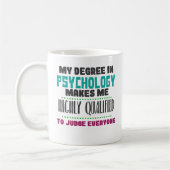 Funny Qualified Psychologist PhD PsyD Coffee Mok (Links)