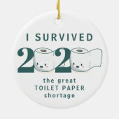 Funny quarantaine 2020 overleefde toiletpapier keramisch ornament (Achterkant)