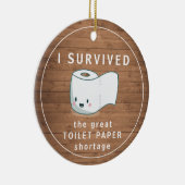 Funny quarantaine overleefde roestvrij hout keramisch ornament (Rechts)