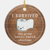 Funny quarantaine overleefde roestvrij hout keramisch ornament (Achterkant)