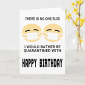 Funny Quarantine Birthday Kaart (Gele Bloem)