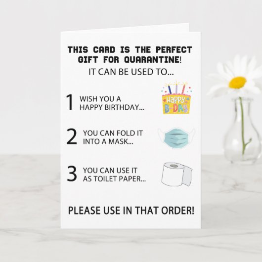 Funny Quarantine Birthday Kaart (Kleine Plant)