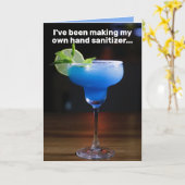 Funny Quarantine Hand Sanitizer Margaritas Kaart (Gele Bloem)