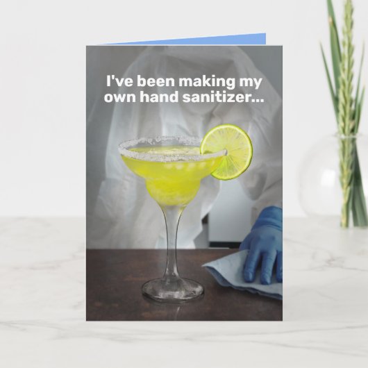 Funny Quarantine Margarita Hand Sanitizer Kaart (Voorkant)