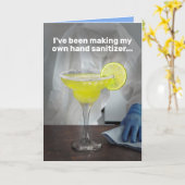Funny Quarantine Margarita Hand Sanitizer Kaart (Gele Bloem)
