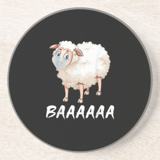 Funny Quarantine | Masker Sheep Trendy Gifts Zandsteen Onderzetter