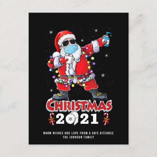 Funny Quarantine Merry Kerstgroeting Holiday Briefkaart (Voorkant)