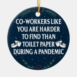 Funny Quarantine Pandemic Gift voor medewerkers Keramisch Ornament