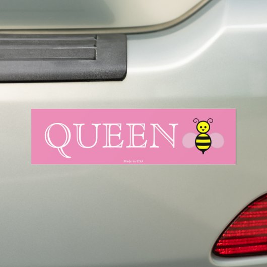 Funny Queen Bee Bumpersticker (Op auto)