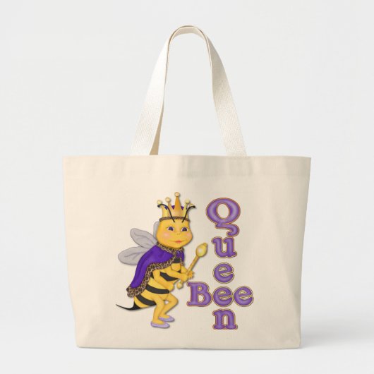 Funny Queen Bee Grote Tote Bag (Voorkant)