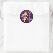 Funny Queen Bee Ronde Sticker (Tas)