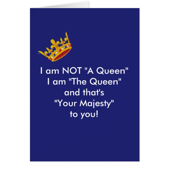 Funny Queen Card - Navy (Voorkant)