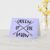 Funny Queen of Baton Conductor Gift Kaart (Gele Bloem)
