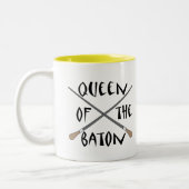 Funny Queen of Baton Conductor Gift Tweekleurige Koffiemok (Links)