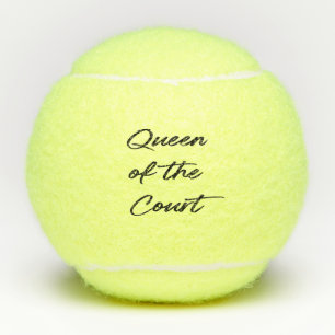Funny Queen of the Court Modern Script Tennisballen