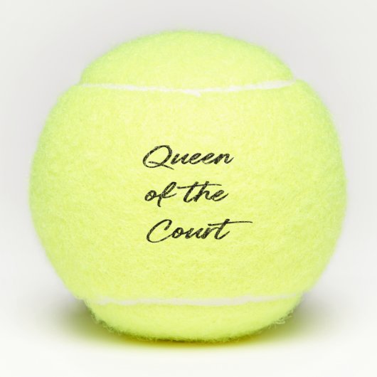 Funny Queen of the Court Modern Script Tennisballen (Voorkant)