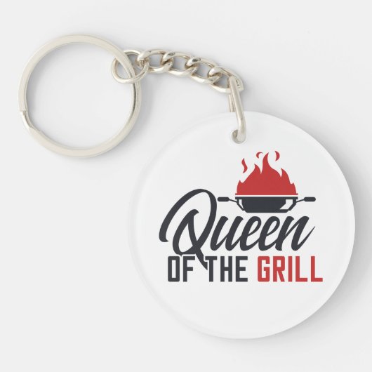 Funny Queen of the grill BBQ party gift Sleutelhan Sleutelhanger (Voorkant)