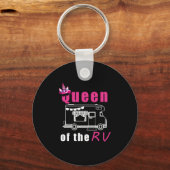 Funny Queen of the RV for Cool Vrouw Full Time RV Sleutelhanger (Voorkant)