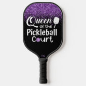 Funny Queen Paars Glitter Pickleball Paddle (Voorkant)