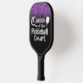 Funny Queen Paars Glitter Pickleball Paddle (Links)