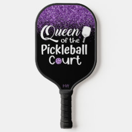 Funny Queen Paars Glitter Pickleball Paddle