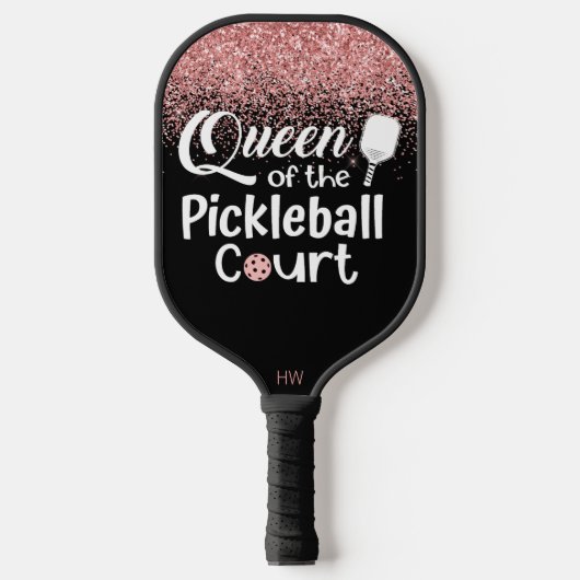 Funny Queen Pink Glitter Pickleball Paddle (Voorkant)