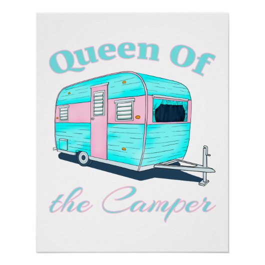 Funny Queen van de camper RV Perfect Poster (Voorkant)