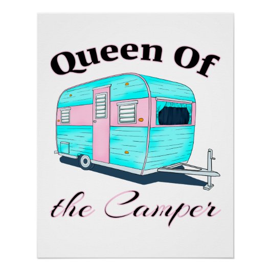 Funny Queen van de camper RV Perfect Poster (Voorkant)