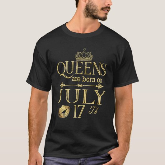 Funny Queens wordt geboren op 17 juli jongstleden  T-shirt (Voorkant)