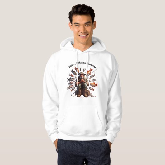 Funny Quiet Fisherman Hoodie (Voorkant volledig)