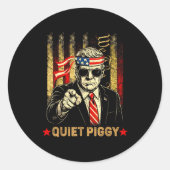 Funny Quiet Ggy  Ronde Sticker (Voorkant)