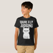 Funny Quietly Judging Sarcastic Crazy Cat Lover Gr T-shirt (Voorkant volledig)