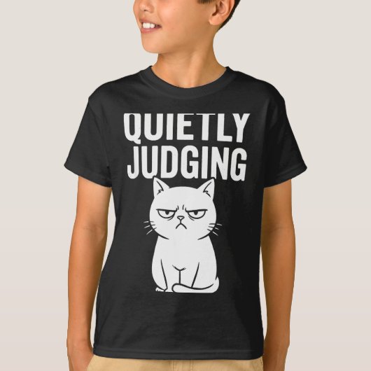 Funny Quietly Judging Sarcastic Crazy Cat Lover Gr T-shirt (Voorkant)